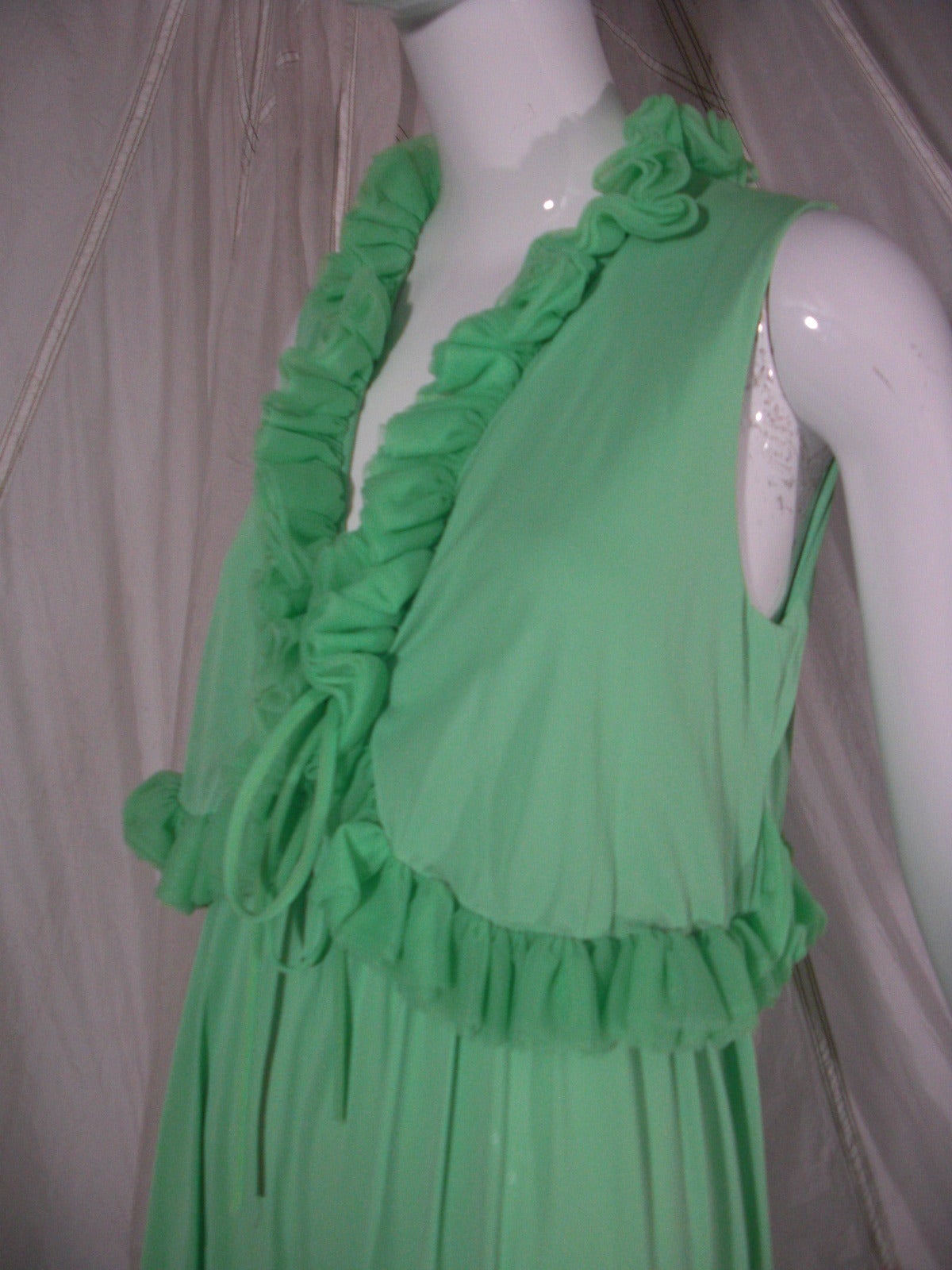 1960s Lime Green Sleeveless Jumpsuit 3