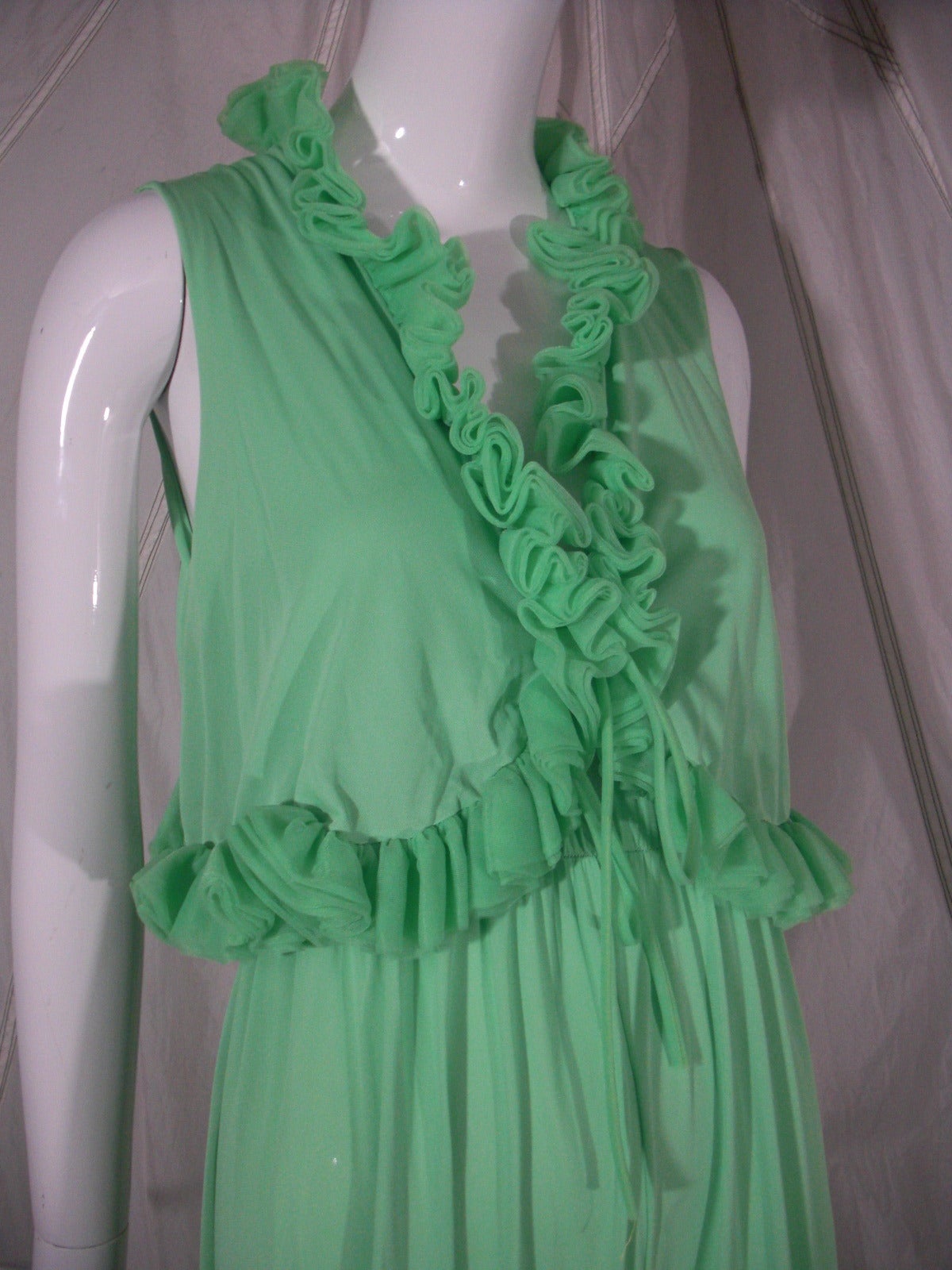 1960s Lime Green Sleeveless Jumpsuit 5