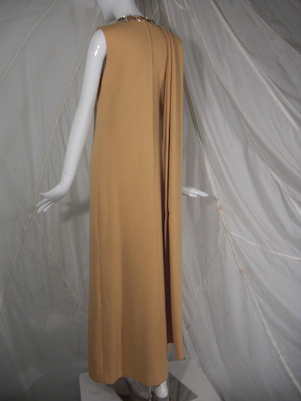 1960s Mr Blackwell Rhinestone Jeweled Knit Gown and Stole In Excellent Condition In Gresham, OR