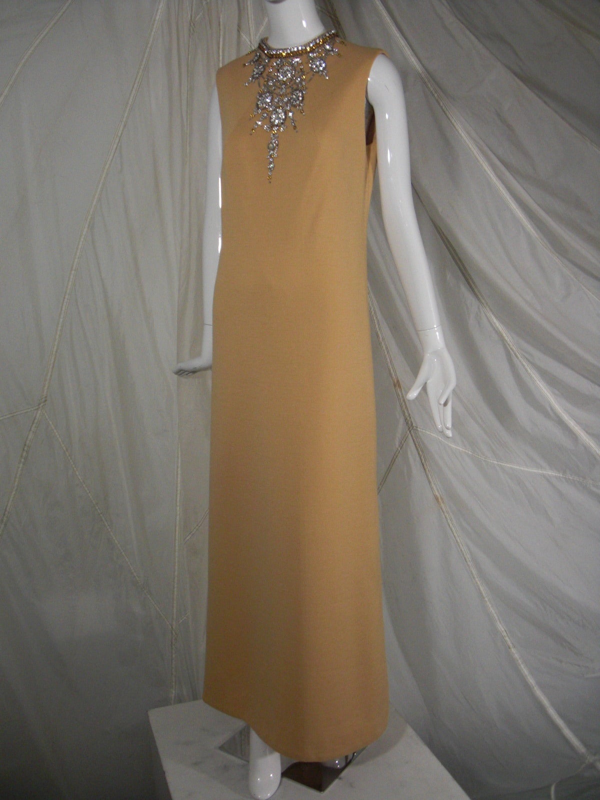 Women's 1960s Mr Blackwell Rhinestone Jeweled Knit Gown and Stole