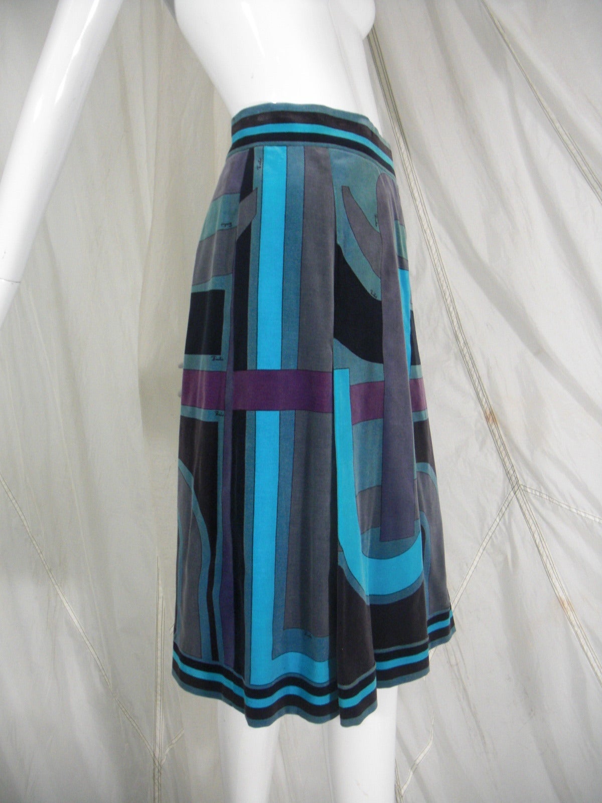 1960s Pucci Mod Velvet Skirt 1
