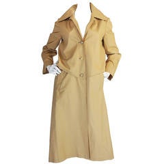 Late 1950s Rare Hermes Coated Cotton Trench Coat 4