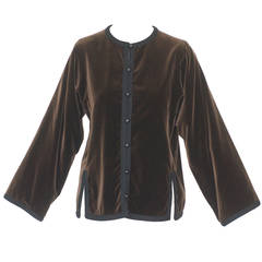 Yves Saint Laurent rive gauche Chocolate Brown Velvet Jacket