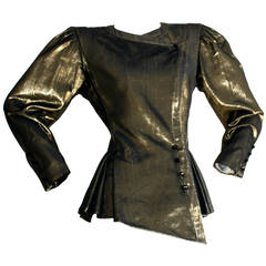 Vintage Emanuel Ungaro Metallic Gold Avant Garde Space Age Jacket