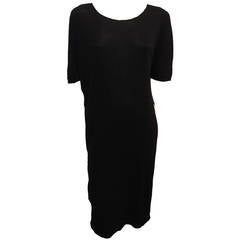The Row Black Short-Sleeved Sweater Dress