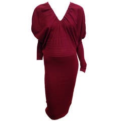Fendi Burgundy Red Knit Dress
