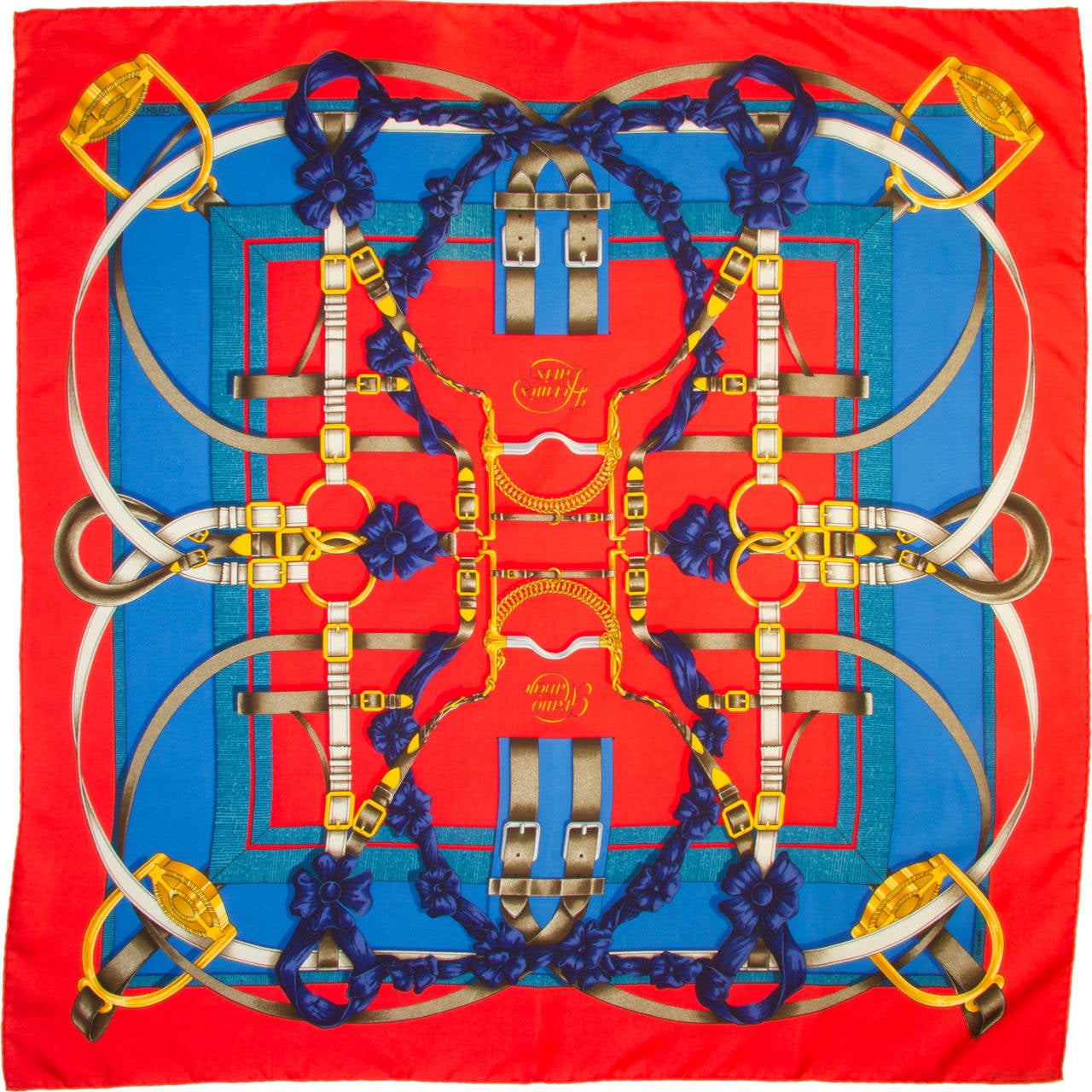 HERMES Scarf " Grand Manege "by Henri d Origny at 1stdibs