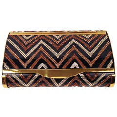 Vintage Judith Leiber "Zig Zag" Evening Clutch With Swarovski Crystals