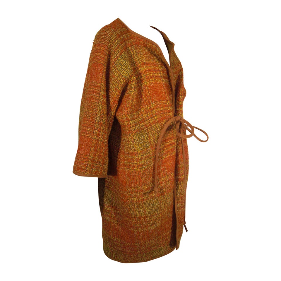 1960s Bonnie Cashin Coat with Suede Tie