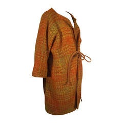 Vintage 1960s Bonnie Cashin Coat with Suede Tie