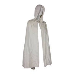 1940s Russel Gowns White Crushed Velvet Cape with Hood 4