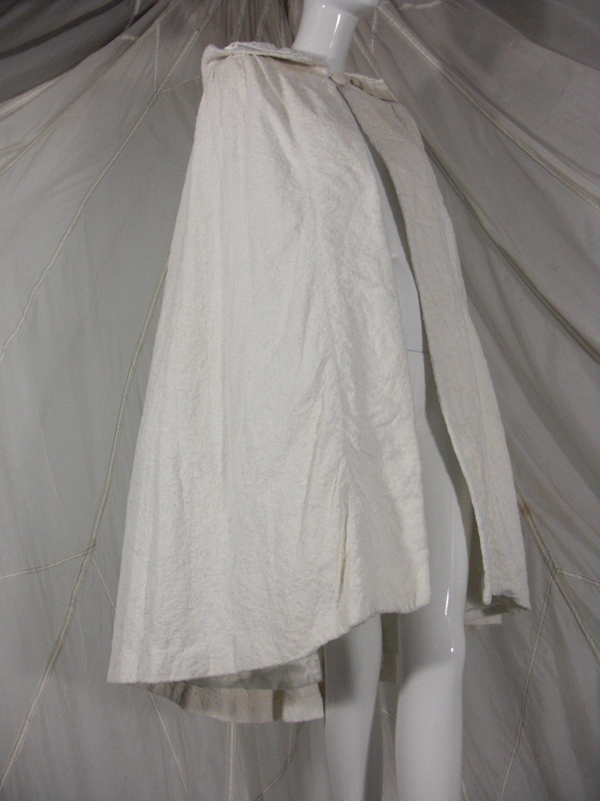 1940s Russel Gowns White Crushed Velvet Cape with Hood

Satin Lining Full Swing