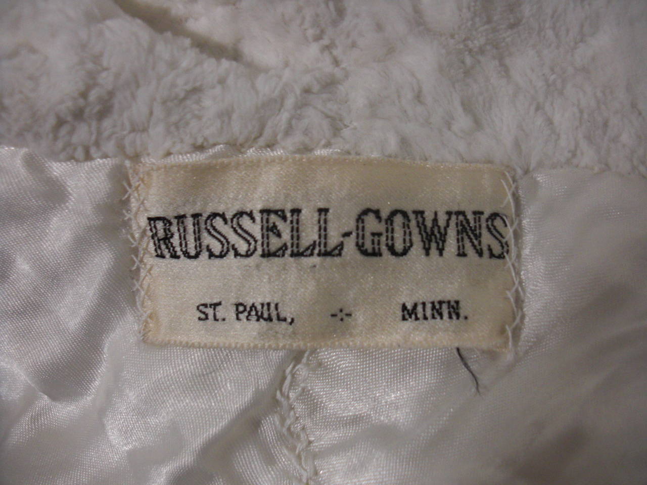 1940s Russel Gowns White Crushed Velvet Cape with Hood 1