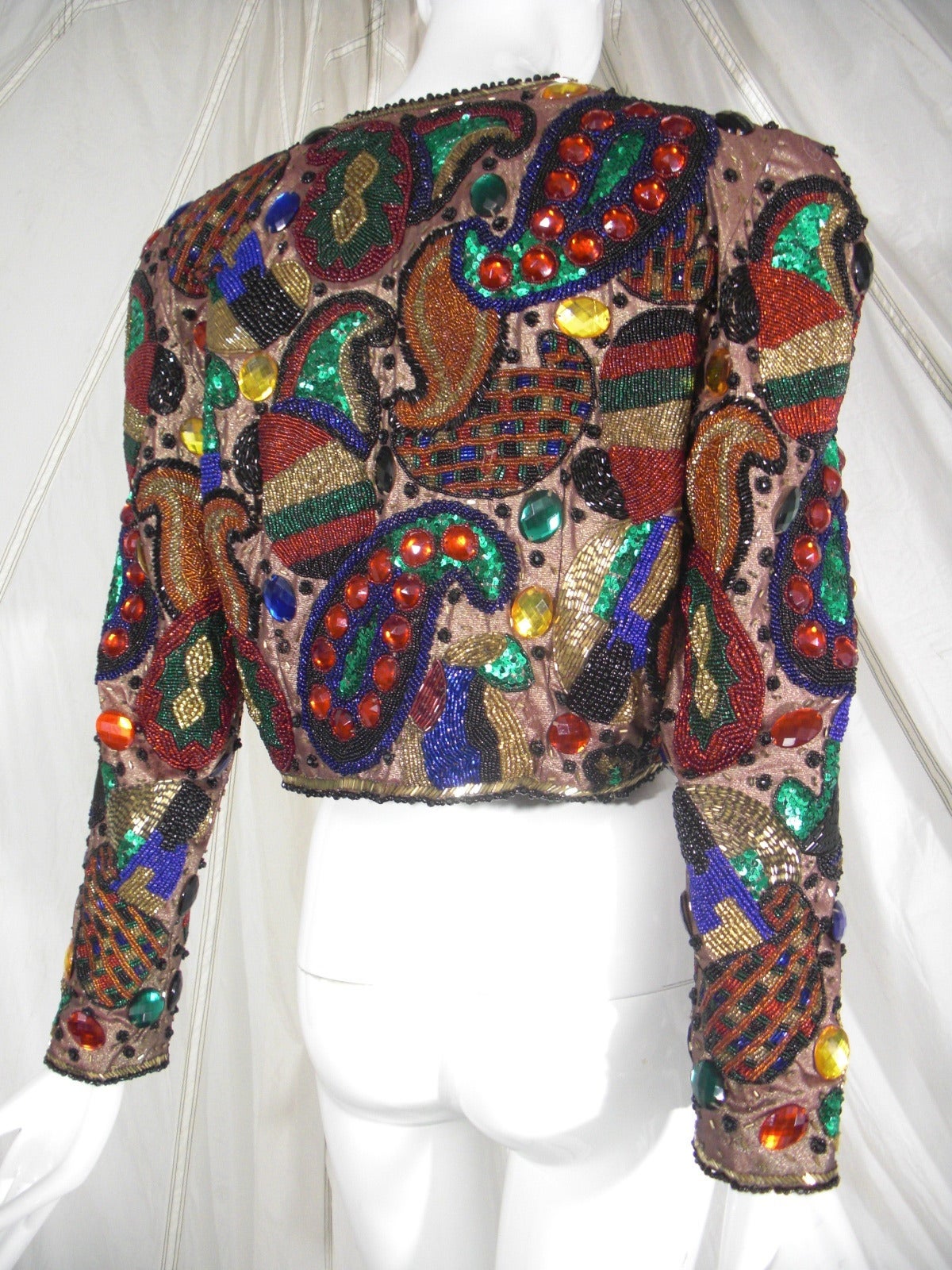 1980s I Magnin Jeweled Paisley Jacket 1