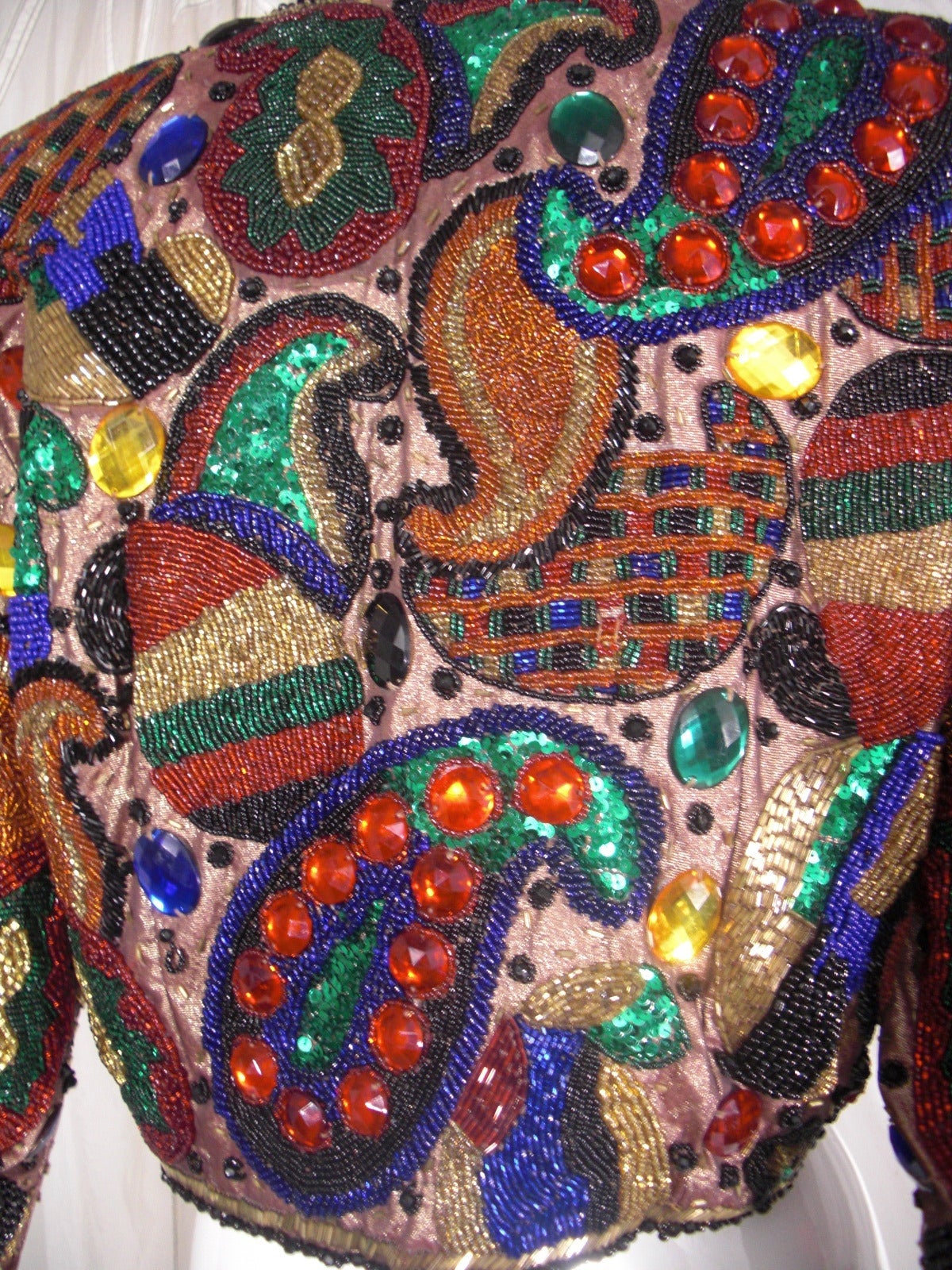 1980s I Magnin Jeweled Paisley Jacket 2