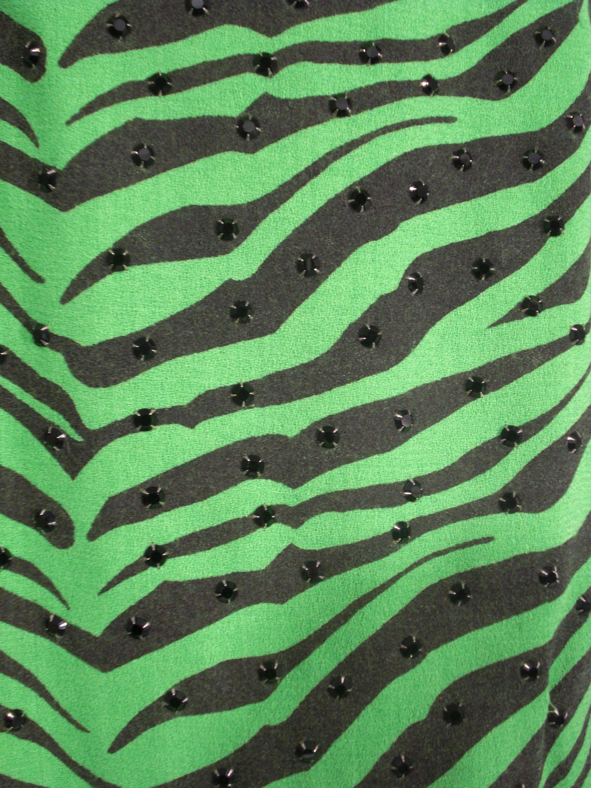 1980s Todd Oldham Electric Zebra Print Suit w/ Black Rhinestone Studs 2