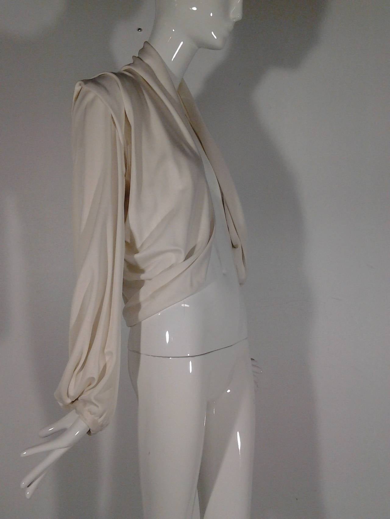 Balenciaga of Paris Ivory Jacket in Triple Ply Silk Jersey