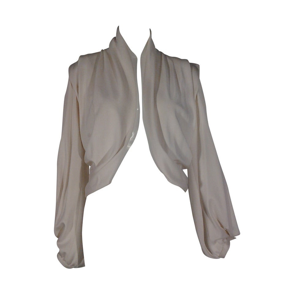 Balenciaga Ivory Jacket in Triple Ply Silk Jersey