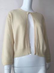 1950s Hadley Cashmere Cardigan with Insignia and Chenille Dog Applique
