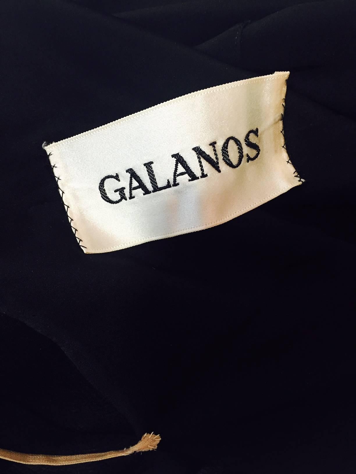 Women's 1950s James Galanos Little Black Dress in Silk Chiffon w/ Front Draping