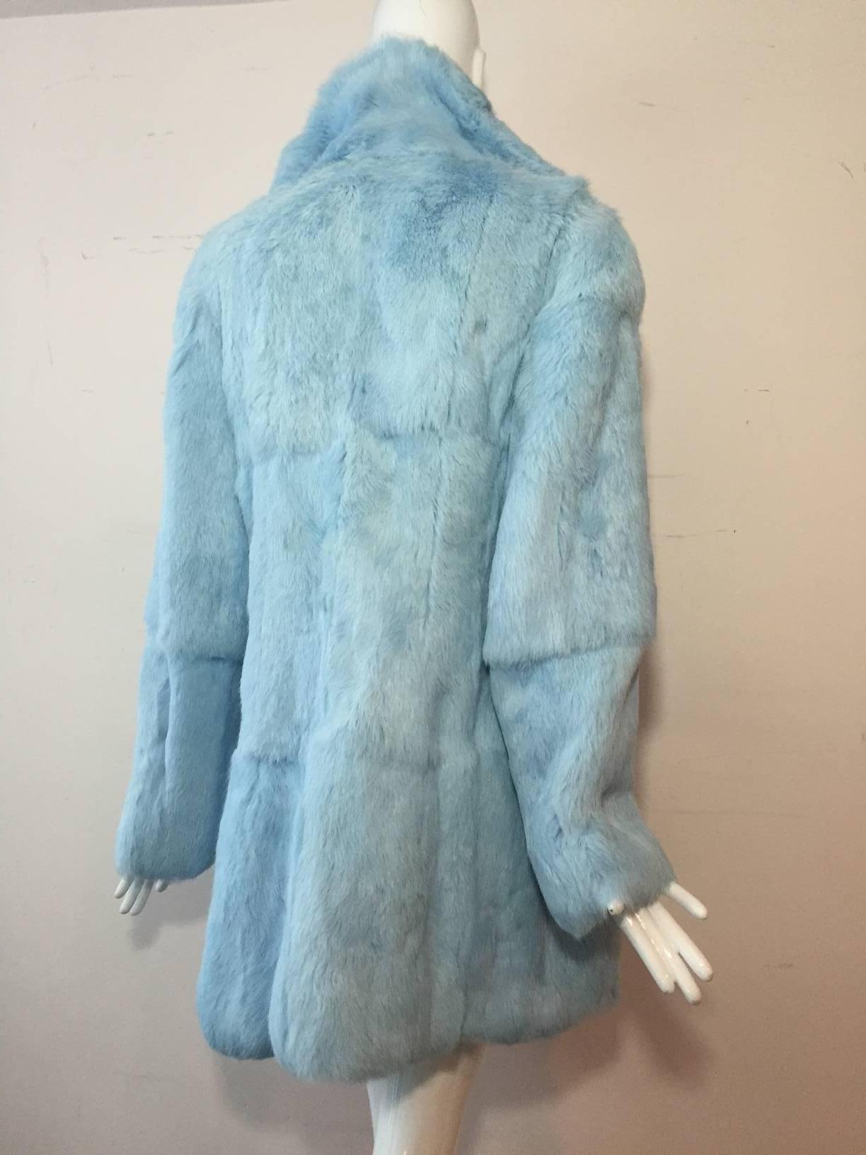 powder blue fur coat