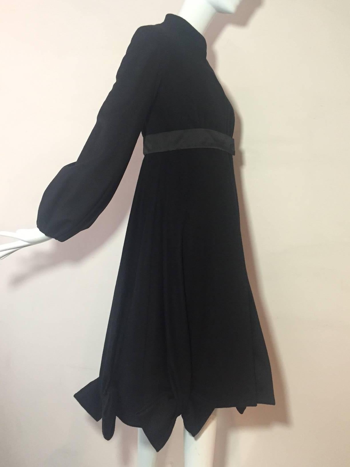 Black Givenchy Cashmere Princess Coat with Bows at Hem
