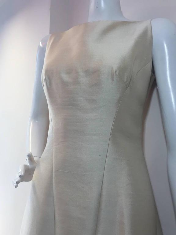 1960s Bob Bugnand Ivory Shantung Sculpted Evening Gown For Sale at 1stDibs