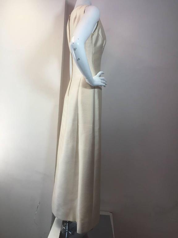 1960s Bob Bugnand Ivory Shantung Sculpted Evening Gown For Sale at 1stDibs