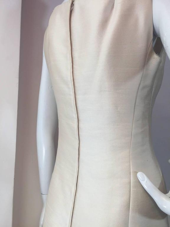 1960s Bob Bugnand Ivory Shantung Sculpted Evening Gown For Sale at 1stDibs