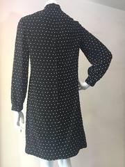1960s Larry Aldrich Black Silk Crepe Mini Cocktail Dress Covered in Rhinestones