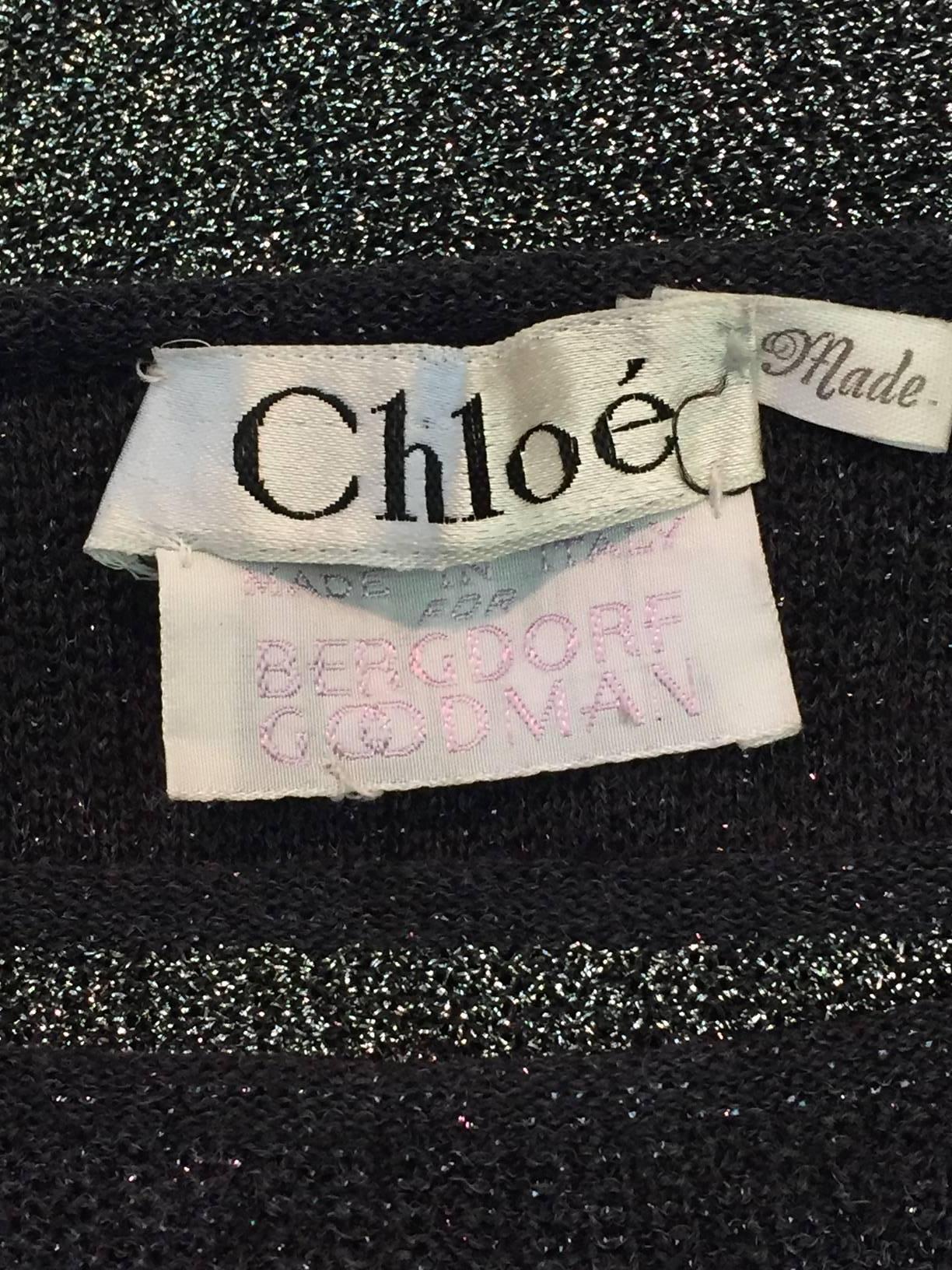 1980s Chloe Wool and Lurex Knit in Silver and Gray 2