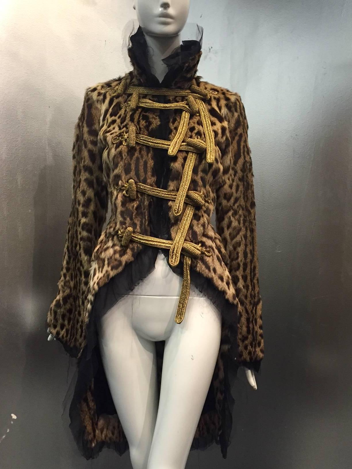 Women's or Men's Couture Roberto Cavalli Geoffrey Cat Napoleon-Inspired Military Tail Coat