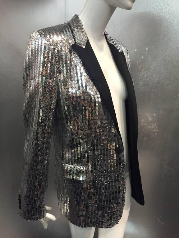 Silver Glitter Tuxedo Jacket