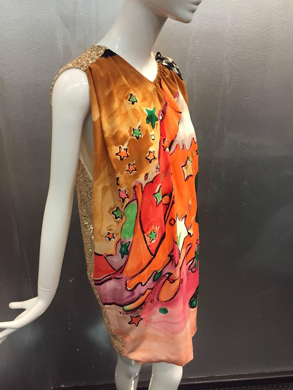 Tsumori Chisato Hand-Painted Sequined Tunic  In New Condition In Gresham, OR