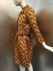 1960s Oscar de La Renta Gold & Black Brocade Cocktail Suit w/ Sequin Bodice