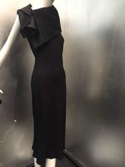 John Galliano Black Silk Asymmetrical Kimono-Inspired Cocktail Dress