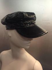 1990s Dolce & Gabbana Patent Goatskin Vintage-Style Biker Cap