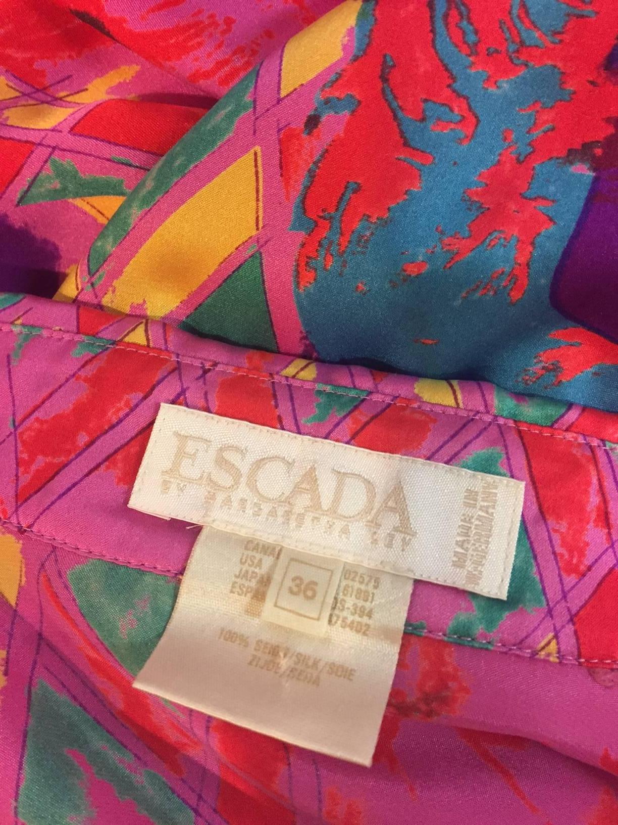 Women's 1990s Escada Iconic Warhol Marilyn Monroe Print Silk Blouse.