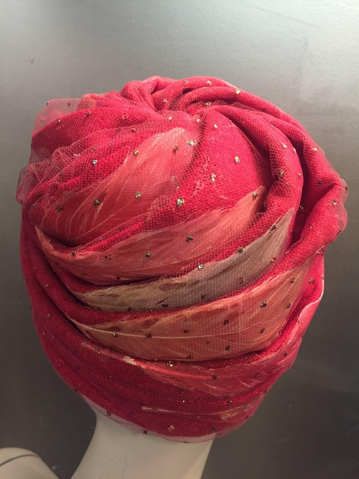 turban cap with rose