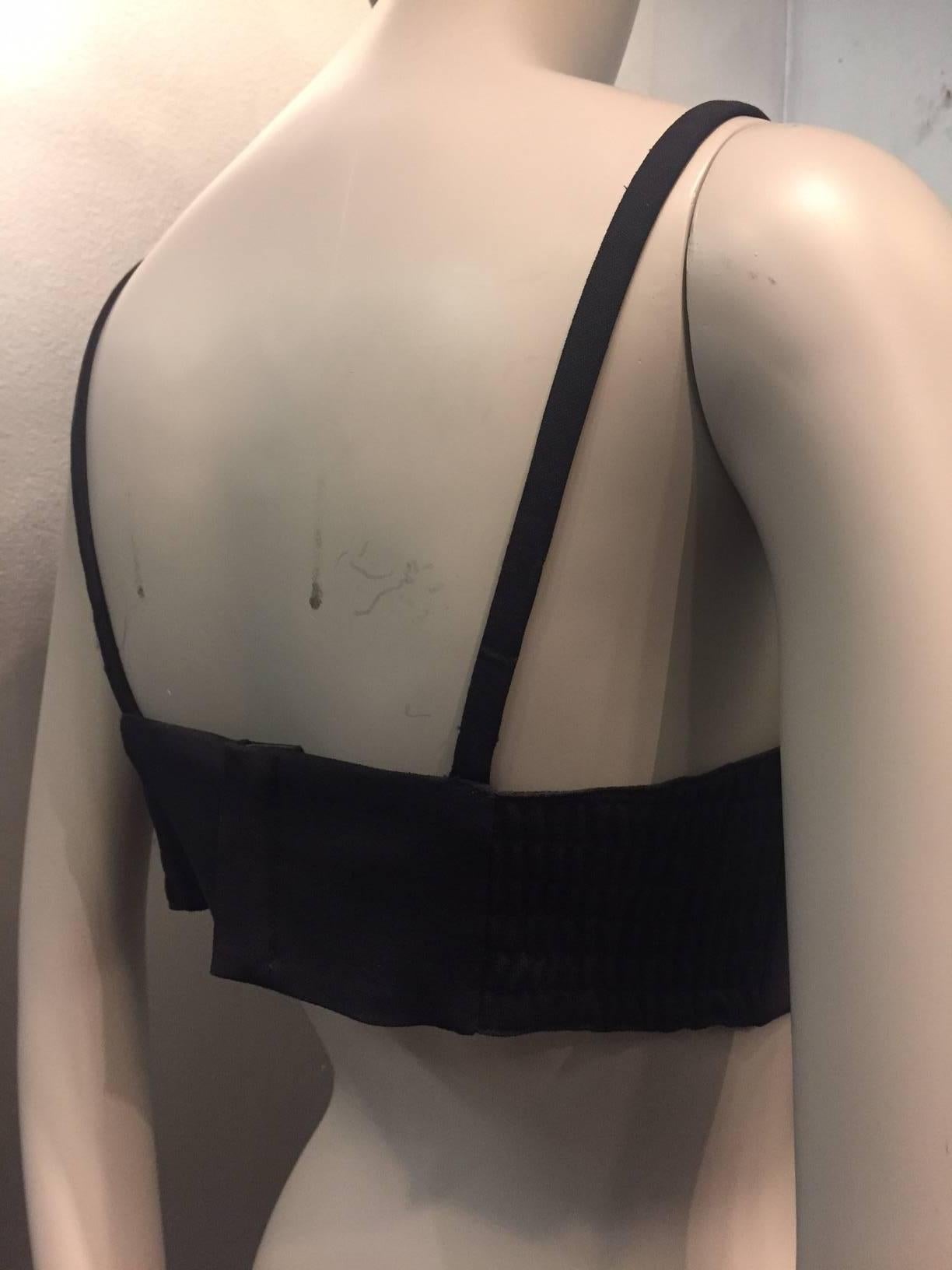 Black 1990s Escada Navy Wool Gabardine Bra Top