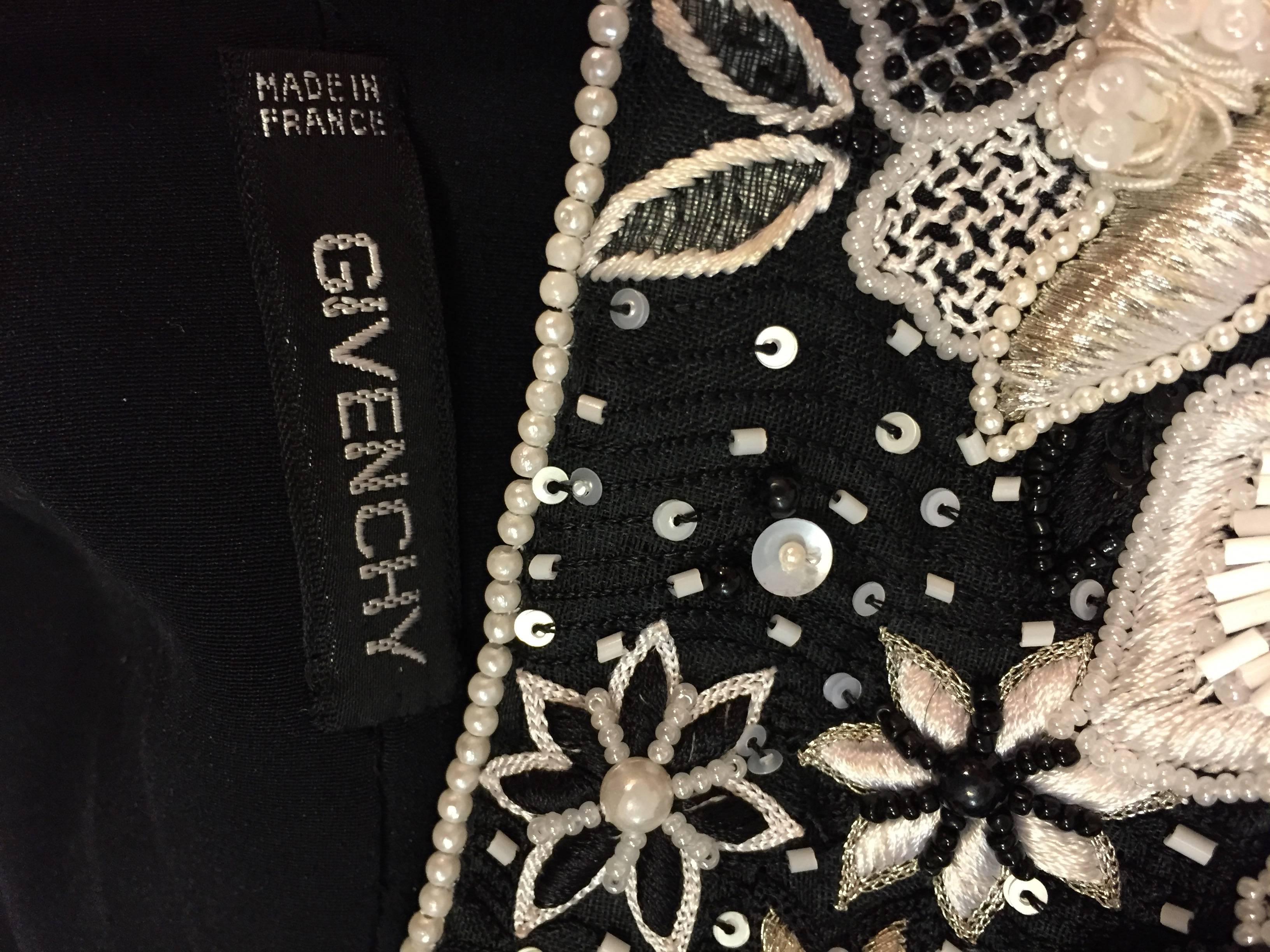 1980s Givenchy Couture Heavily Beaded and Embroidered Black Evening Jacke 2