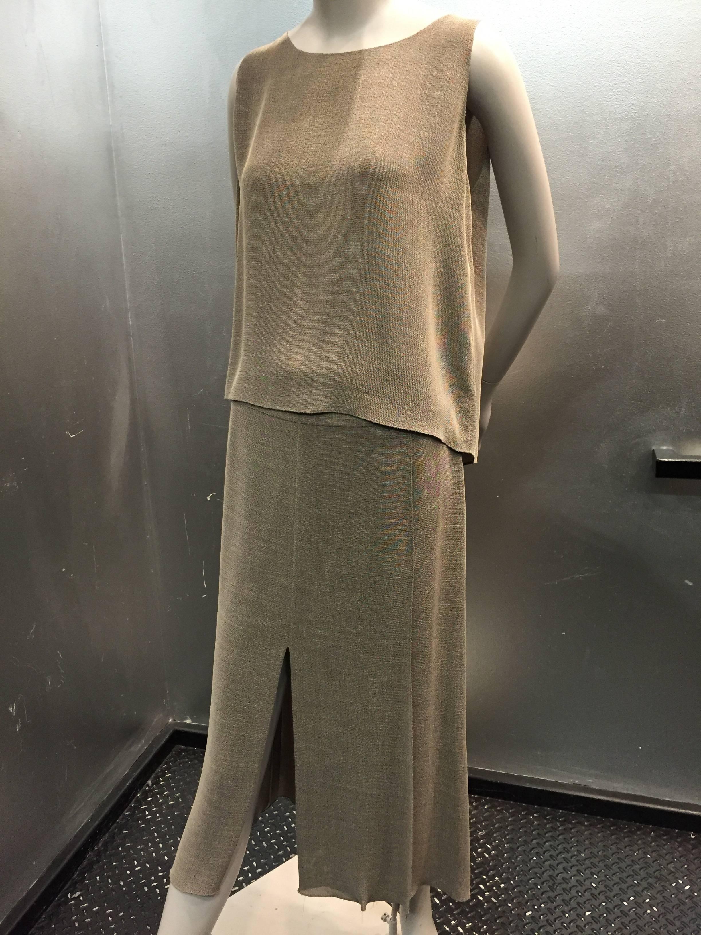 Chanel Loden Green Summer 3-Piece Skirt Suit w/ High Slits 4
