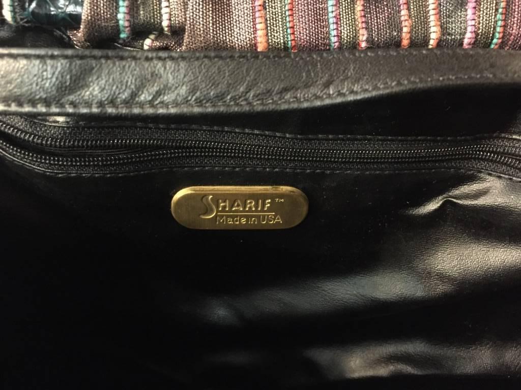 1980s Sharif Multicolored Brocade Clutch Bag w Snakeskin Appliqués  1