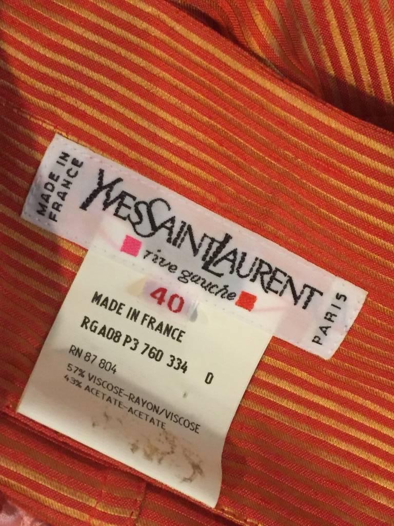 1980s  Yves Saint Laurent Gold/Orange Faille Jacket 2