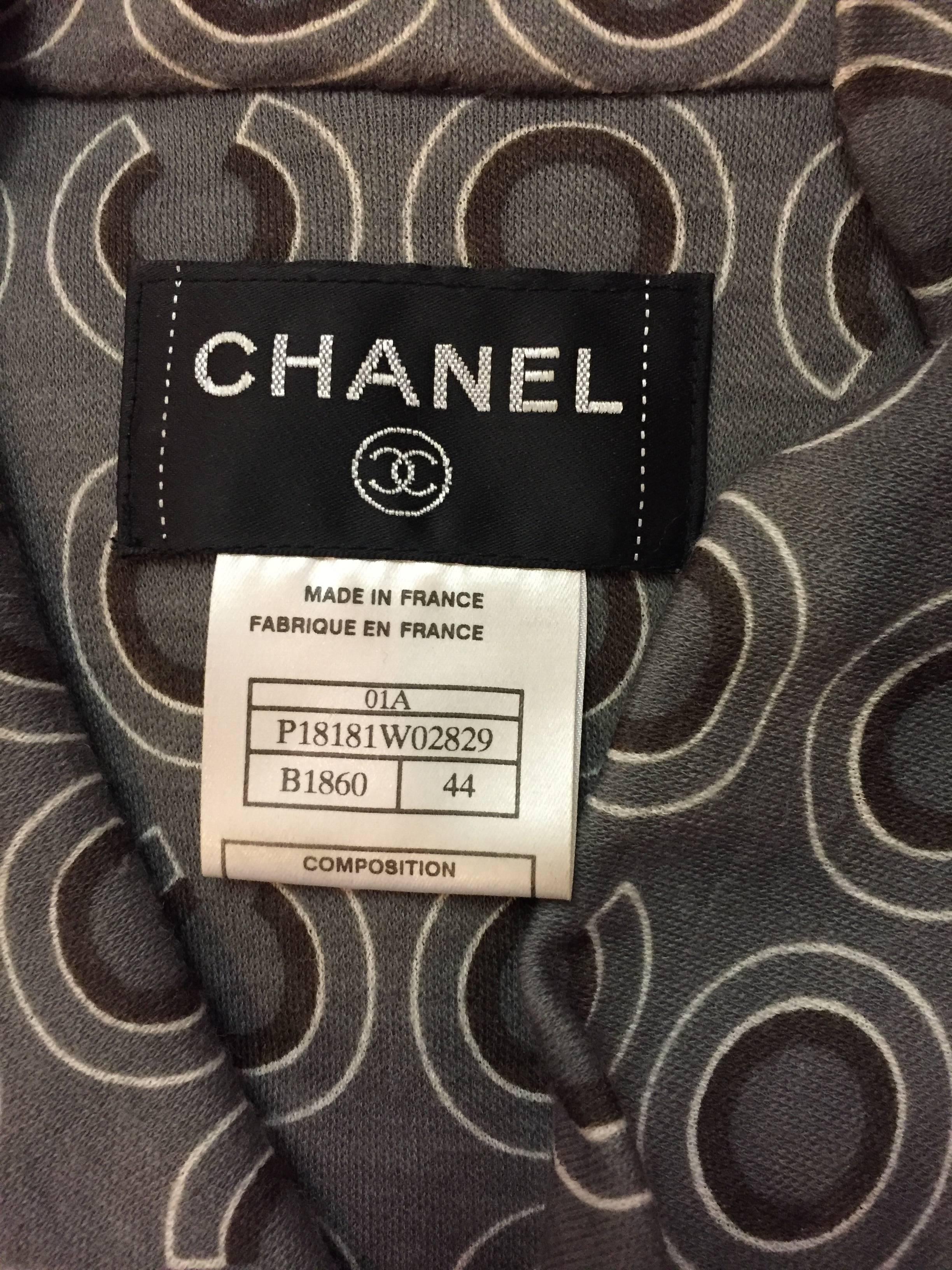 1990s Chanel Gray Wool Jersey Drop-Waist Dress w 