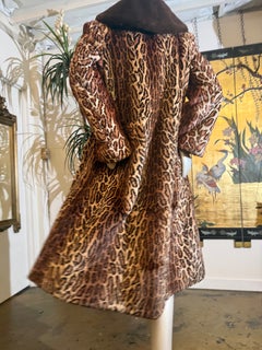 1950s Leopard Print Dyed Lapin Fur Coat Made In Germany