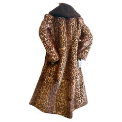 1950s Leopard Print Dyed Lapin Fur Coat Made In Germany