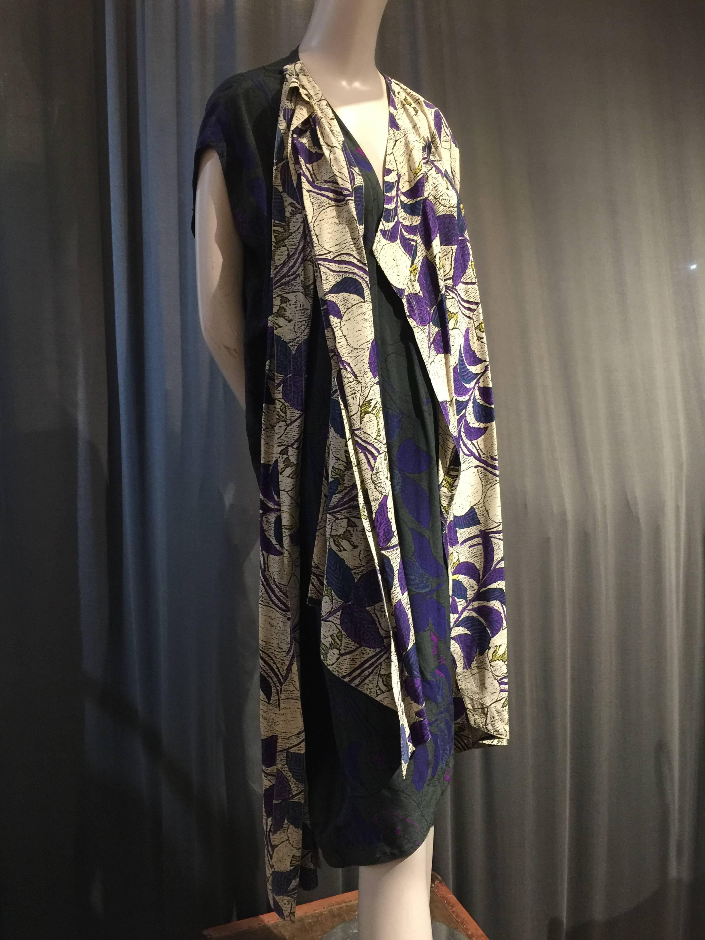 1980s Gianni Versace Silk Print Foulard Duster 1