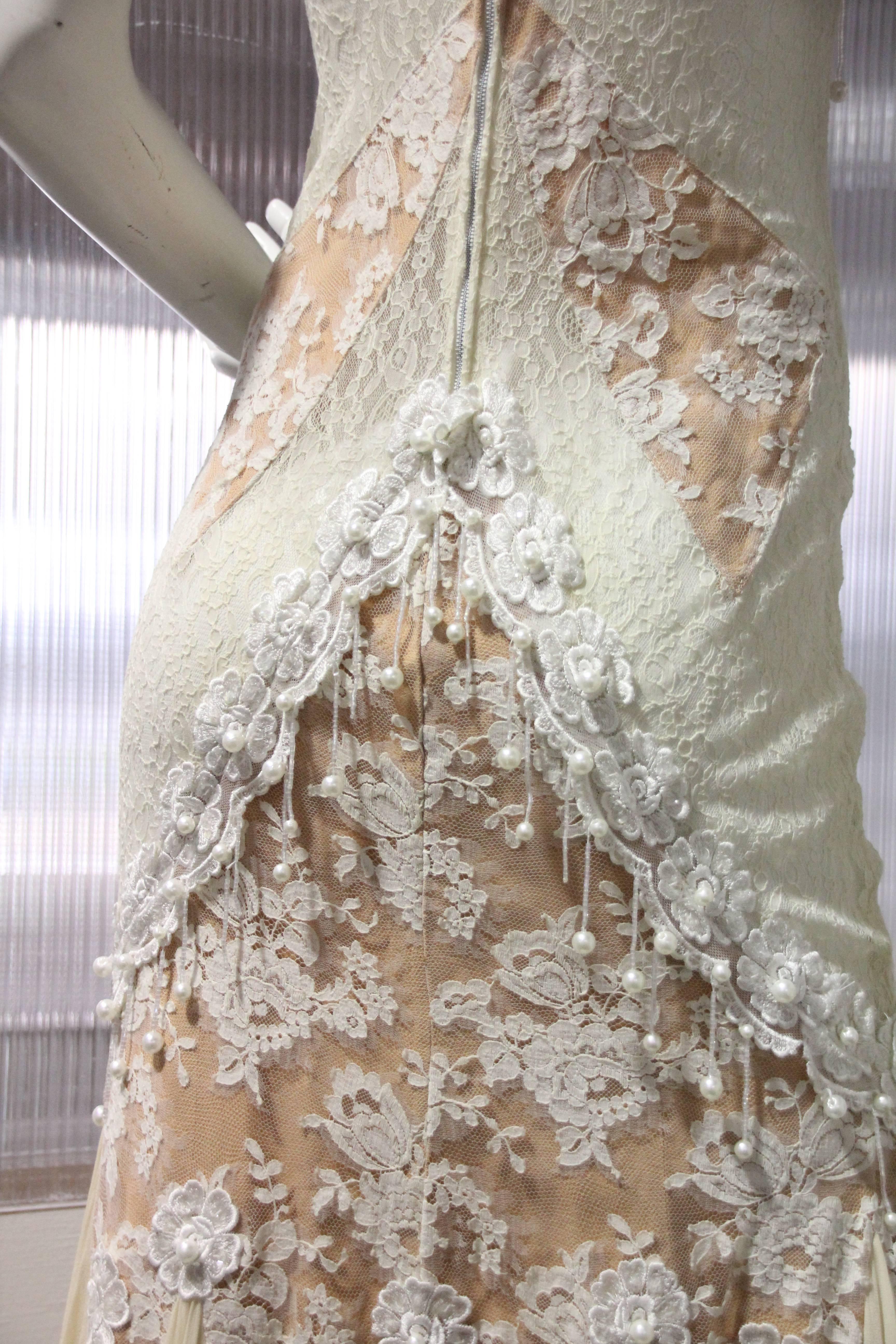 white lace slip dress