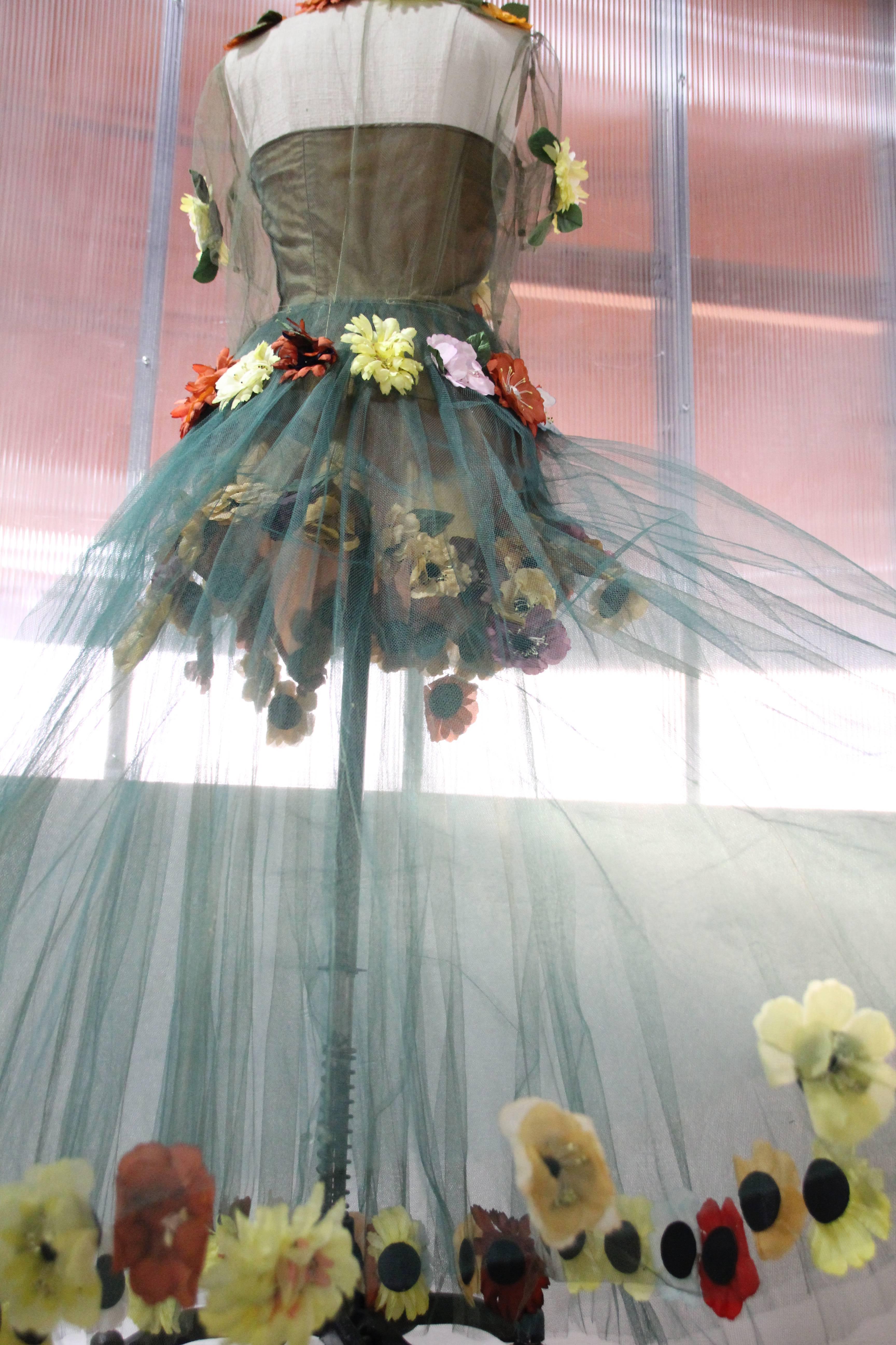 moss green gown